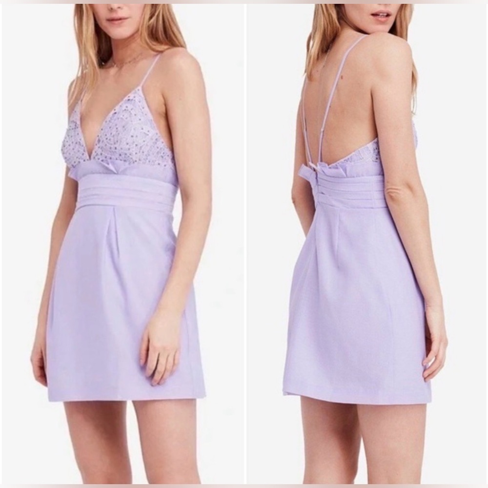 Free People "We Go Together" Mini Dress-Lilac Zeffer-Size 4